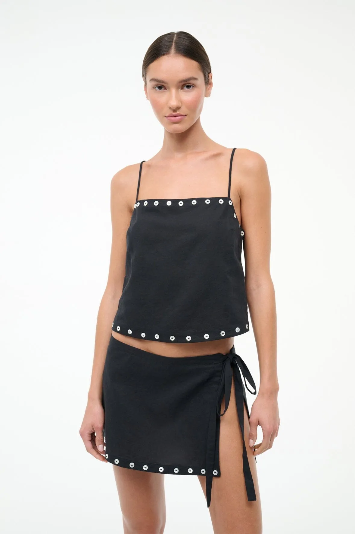 KIRRA LINEN TANK | BLACK sold by STAUD product image thumbnail 2