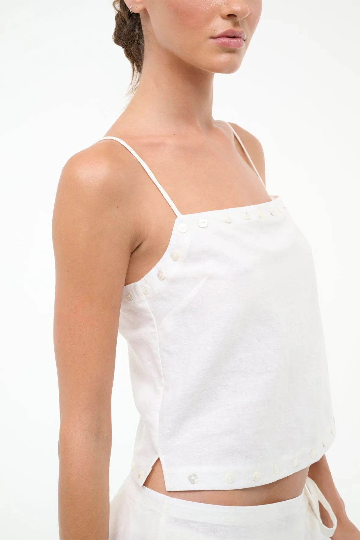 KIRRA LINEN TANK | IVORY sold by STAUD product image thumbnail 3