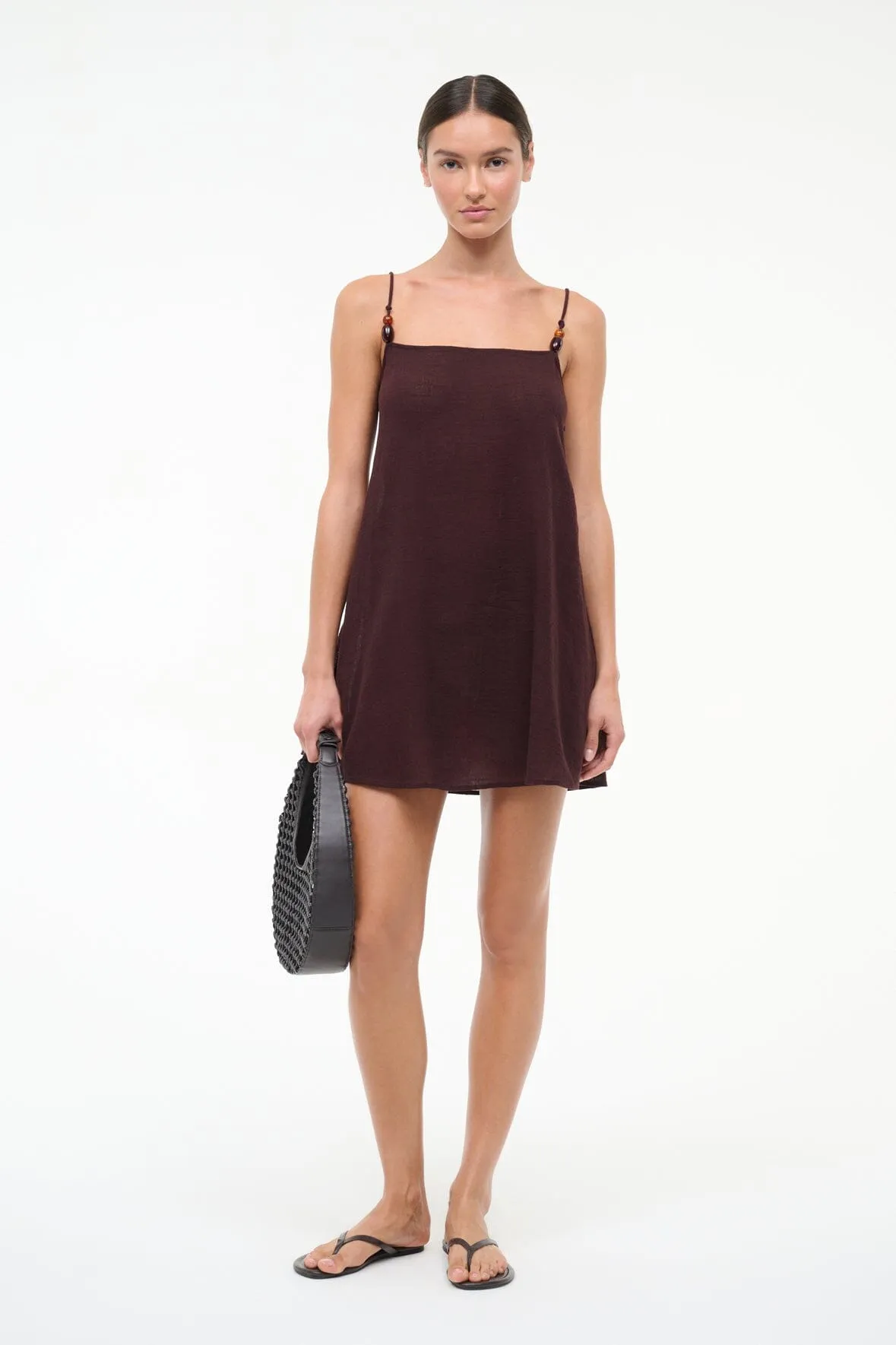 LAURA MINI COVERUP DRESS | DARK CHOCOLATE sold by STAUD product image thumbnail 5