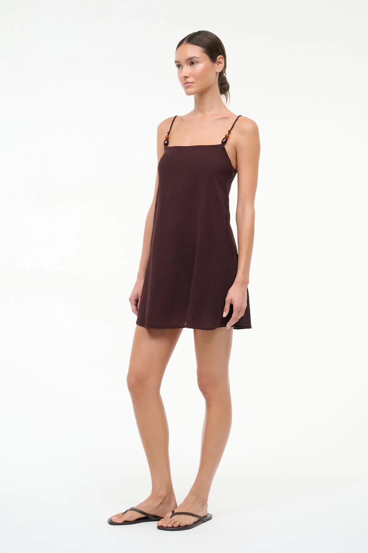 LAURA MINI COVERUP DRESS | DARK CHOCOLATE sold by STAUD product image thumbnail 3