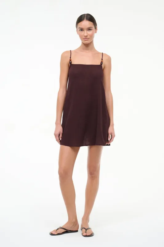 LAURA MINI COVERUP DRESS | DARK CHOCOLATE sold by STAUD