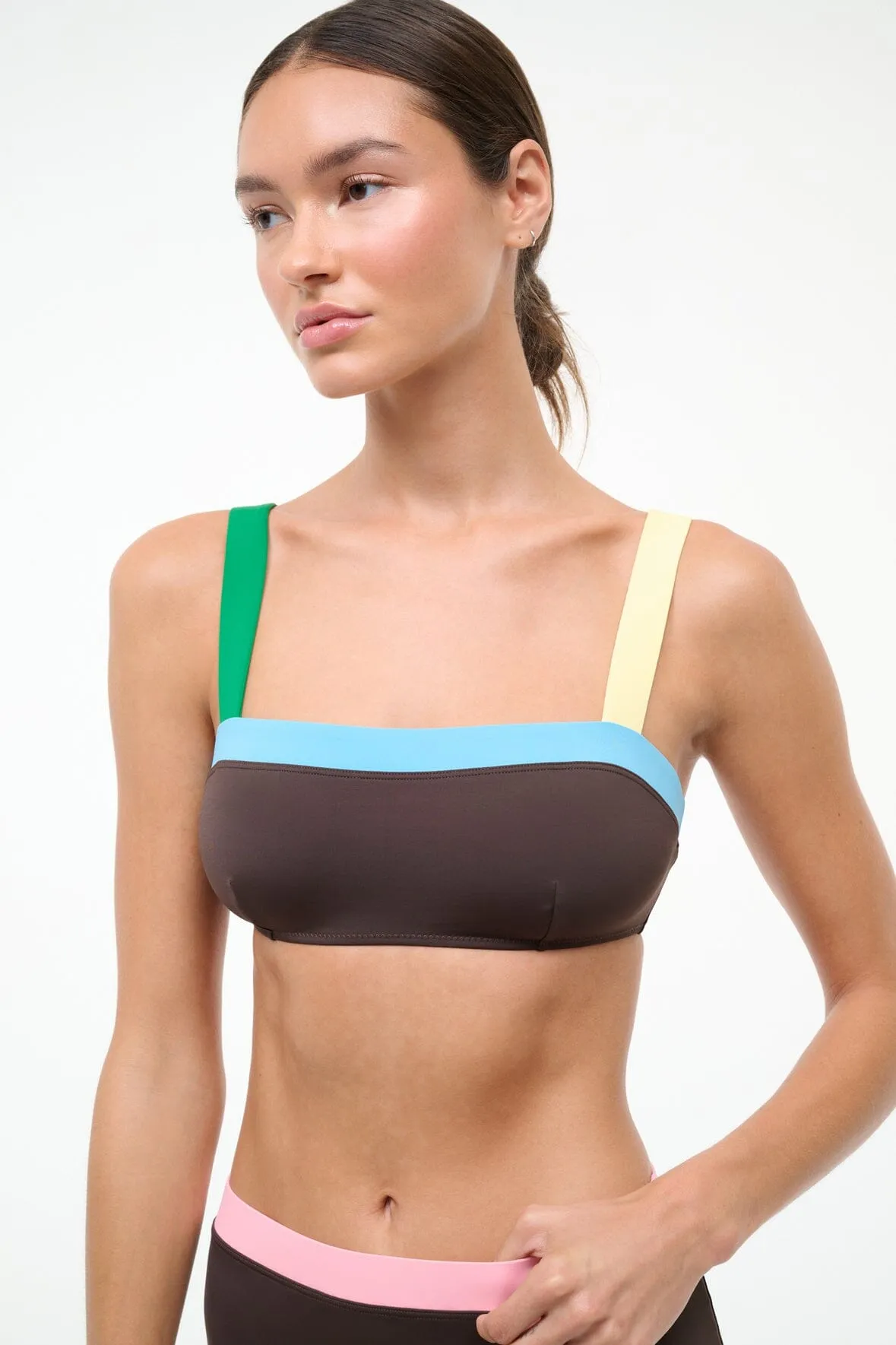 LIV BIKINI TOP | DARK CHOCOLATE MULTI sold by STAUD product image thumbnail 2