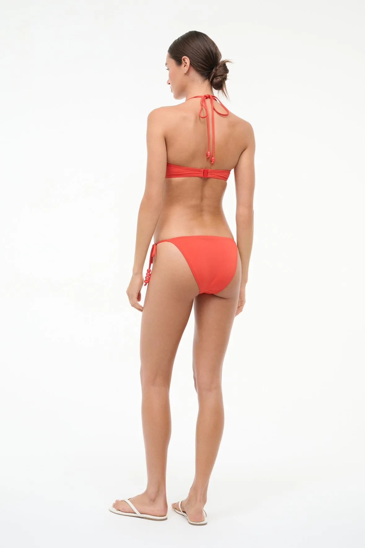 SISLEY SIDE TIE BIKINI BOTTOM | FLAME sold by STAUD product image thumbnail 2