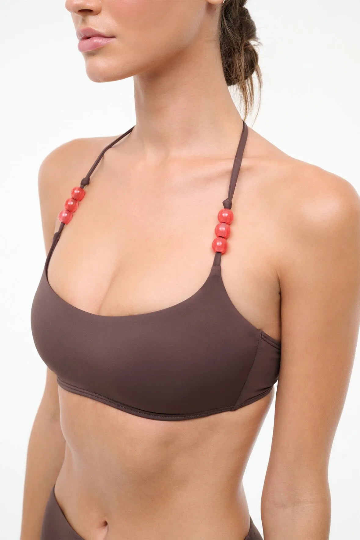 LAIRD BIKINI TOP | DARK CHOCOLATE FLAME sold by STAUD product image thumbnail 3