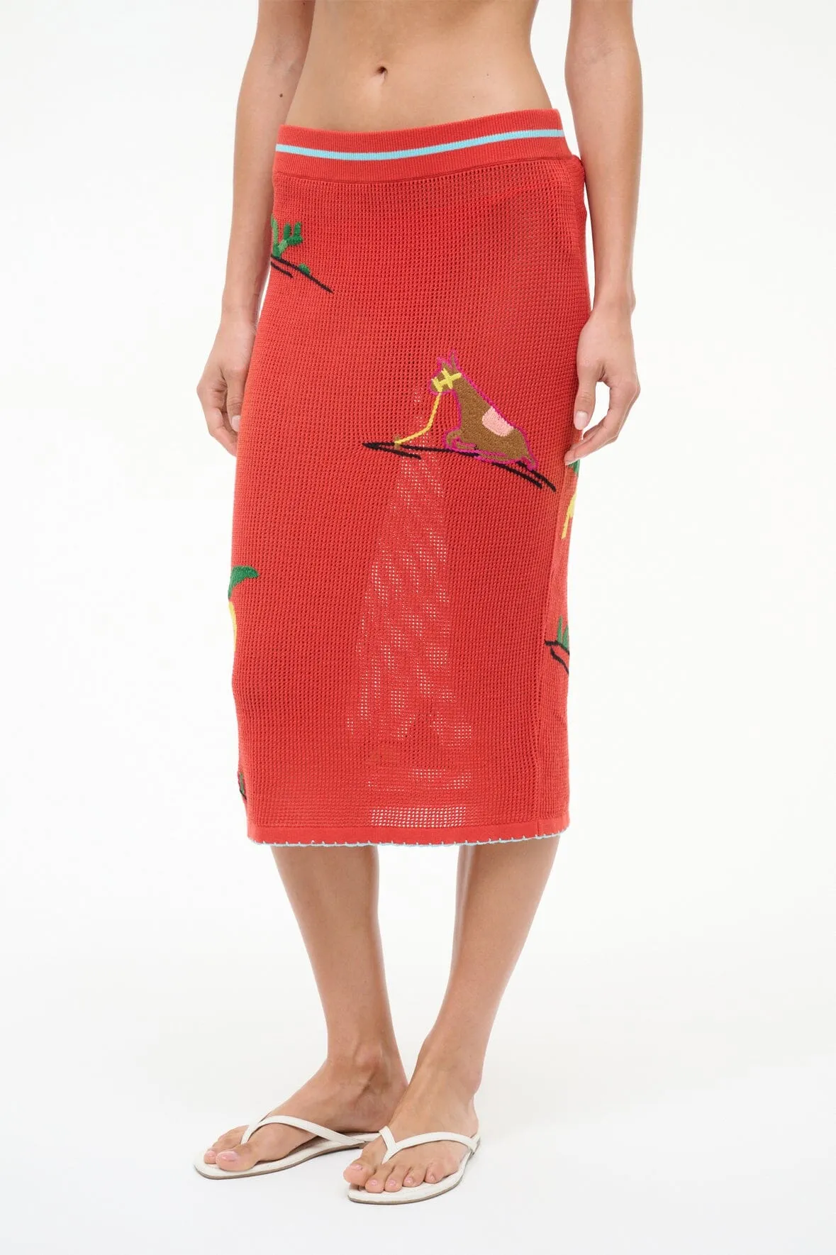 LEVANTE COVERUP SKIRT | RIVIERA FLAME sold by STAUD product image thumbnail 2