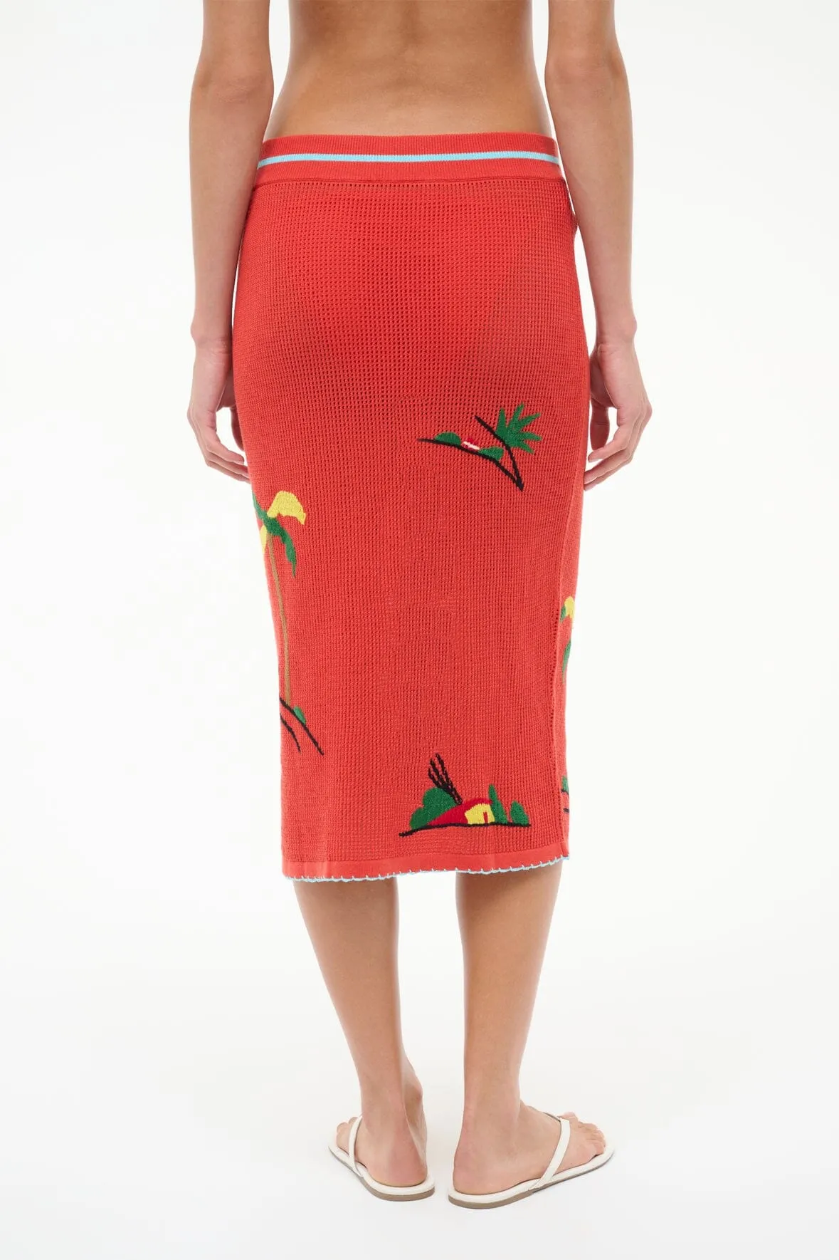 LEVANTE COVERUP SKIRT | RIVIERA FLAME sold by STAUD product image thumbnail 4