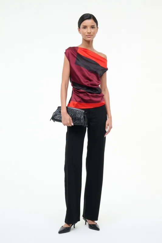 PHARE SILK TOP | RUBY PRISM sold by STAUD