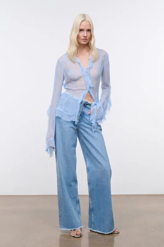 KELLCY TOP | CLEAR BLUE sold by STAUD