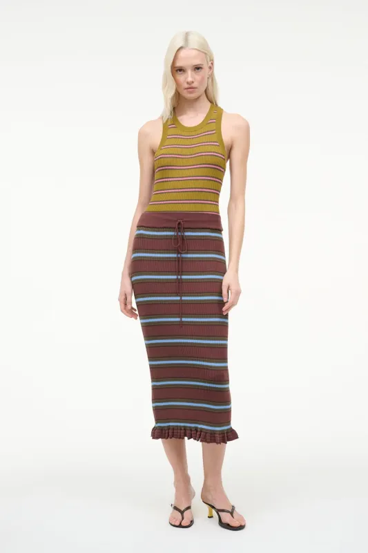 ABBOTT DRESS | REDONDO STRIPE MULTI sold by STAUD