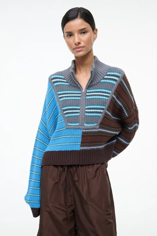 CROPPED HAMPTON SWEATER | ZUMA STRIPE MULTI sold by STAUD