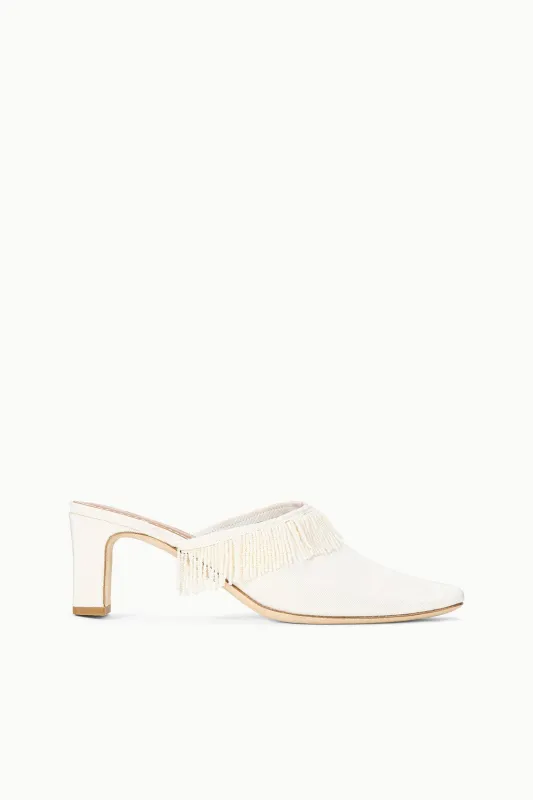 JOANNA KITTEN HEEL MULE | IVORY sold by STAUD