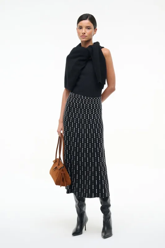 LENA SKIRT | BLACK GEO sold by STAUD