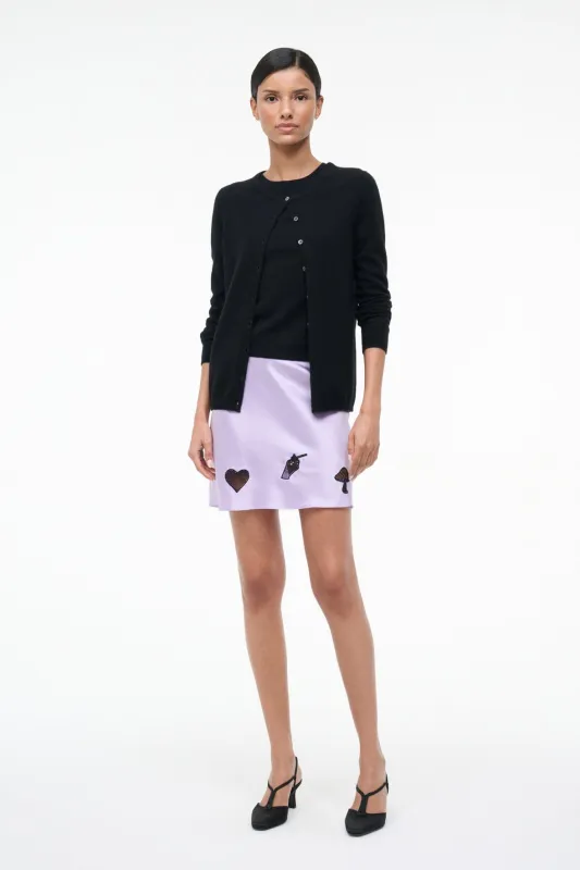 KIN SILK MINI SKIRT | WISTERIA sold by STAUD