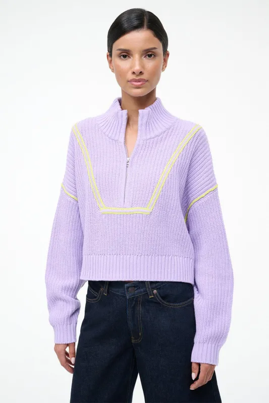 CROPPED HAMPTON SWEATER | WISTERIA sold by STAUD