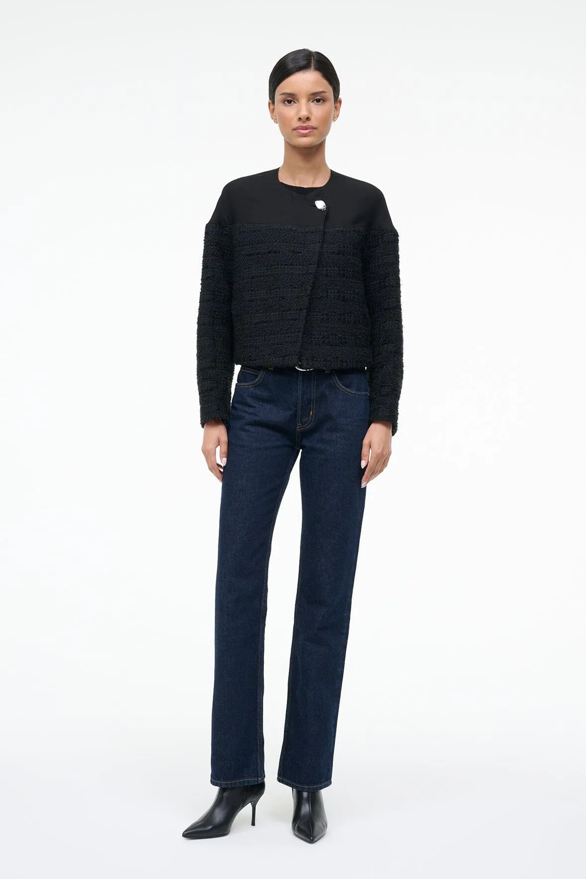 DYLAN JACKET | BLACK sold by STAUD