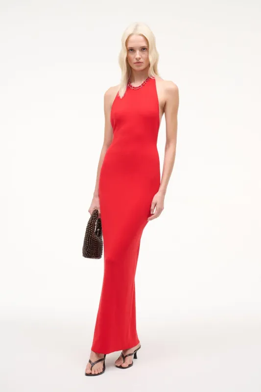 REINA DRESS | RED ROSE sold by STAUD