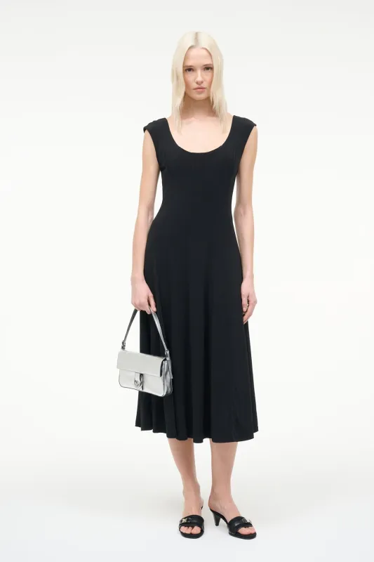 CHARLOTTE JERSEY DRESS | BLACK sold by STAUD