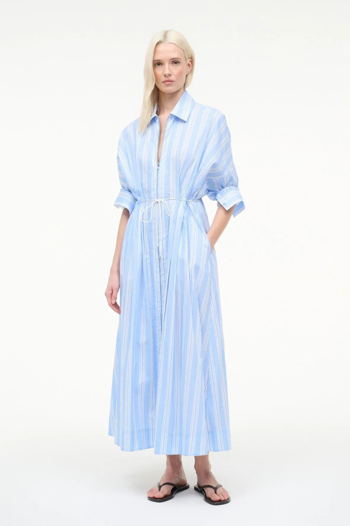 CHI MIDI DRESS | VENTURA STRIPE sold by STAUD product image thumbnail 3
