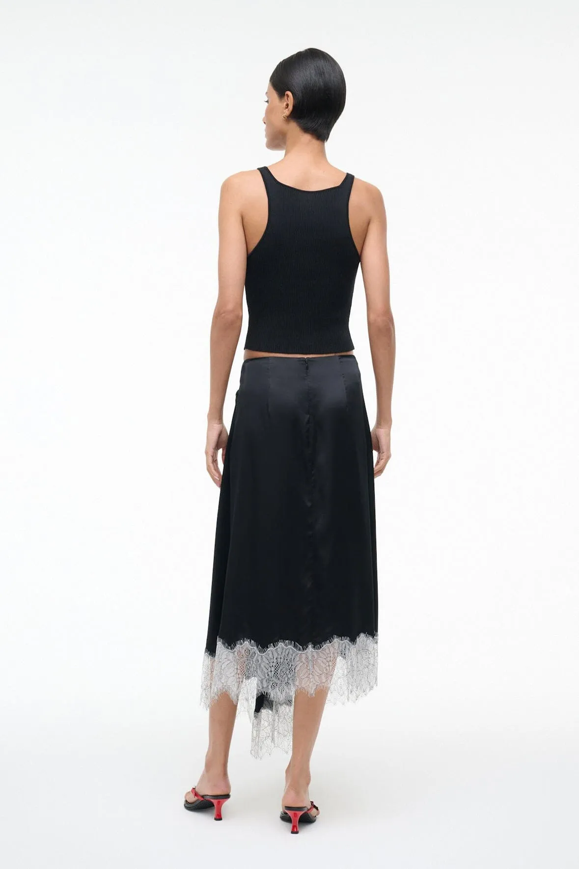 SONOMA SILK SKIRT | BLACK sold by STAUD product image thumbnail 4
