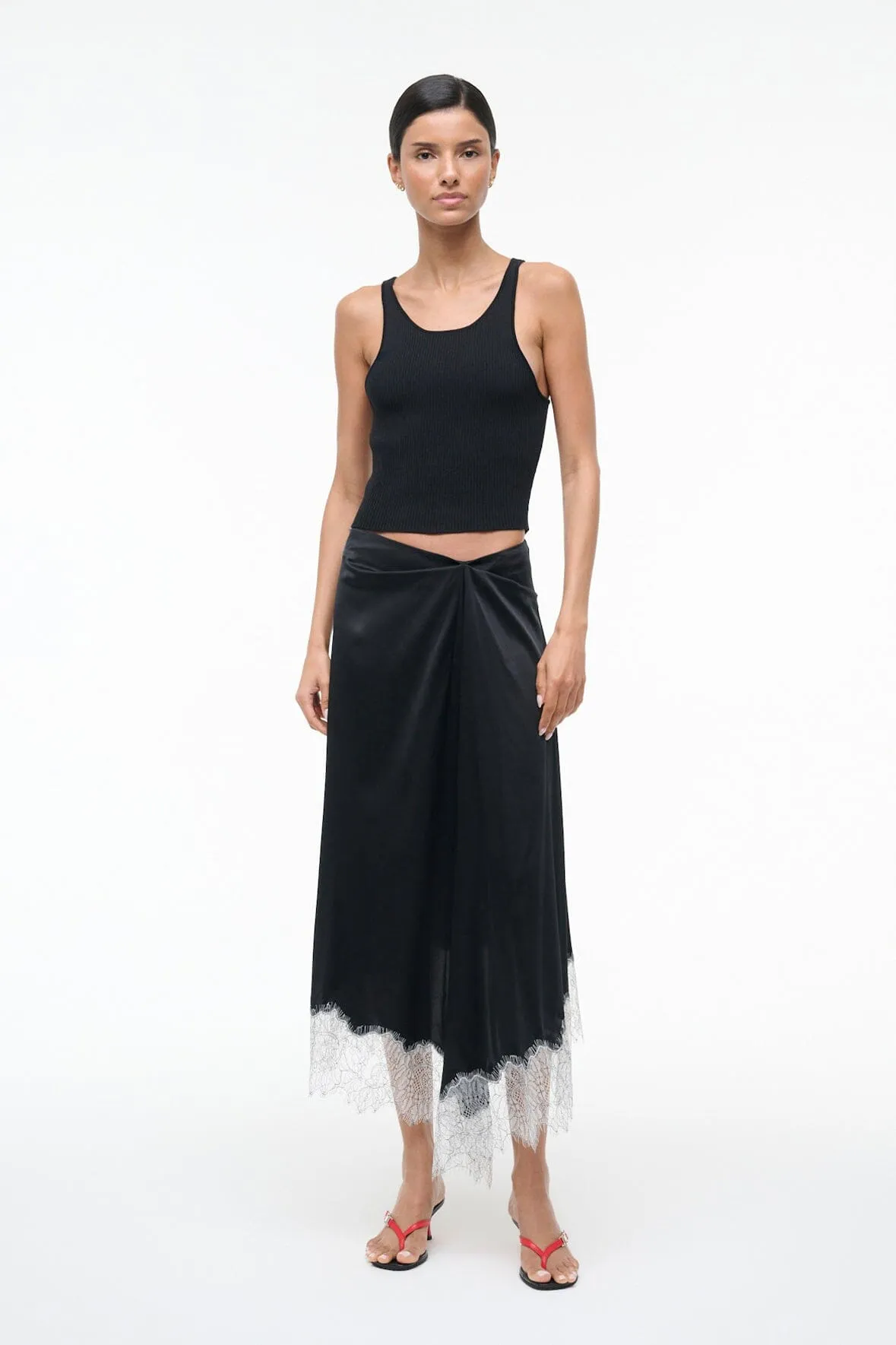 SONOMA SILK SKIRT | BLACK sold by STAUD product image thumbnail 3