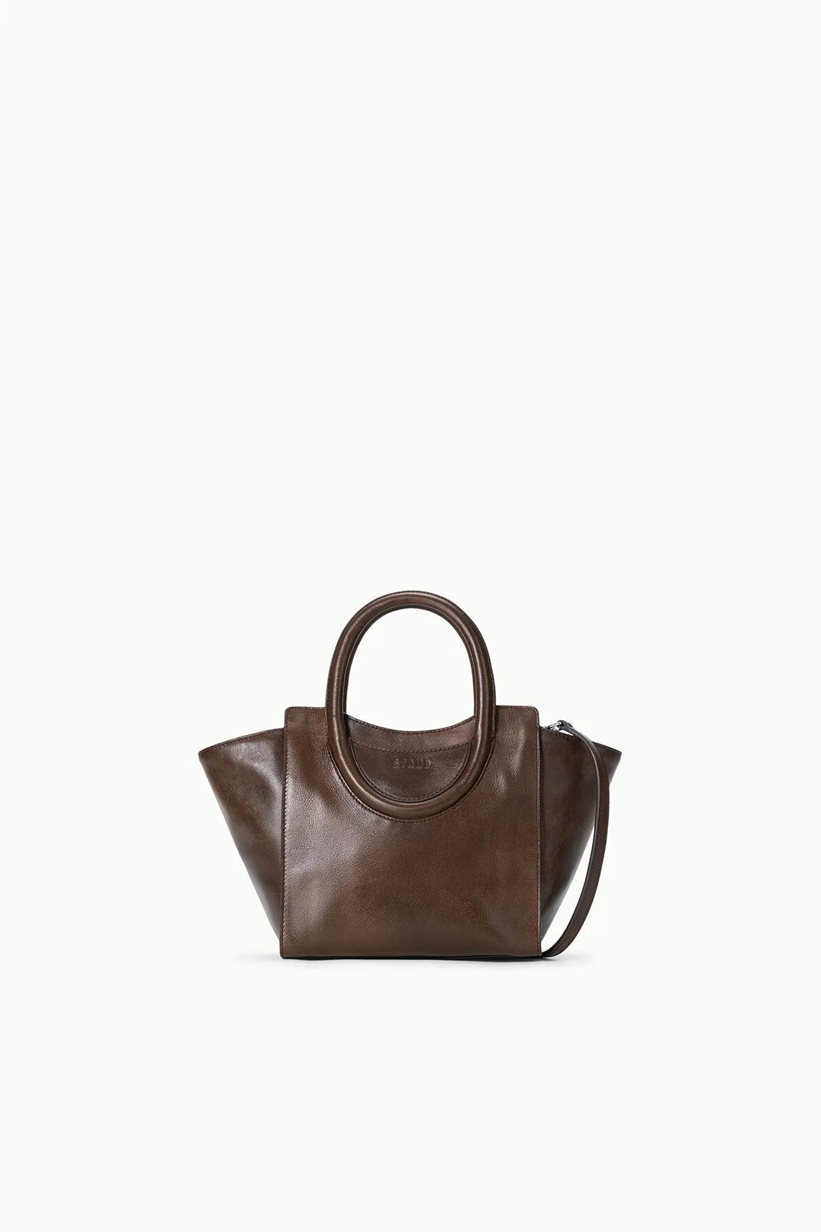 MAUDE MINI TOTE | ESPRESSO DISTRESSED sold by STAUD