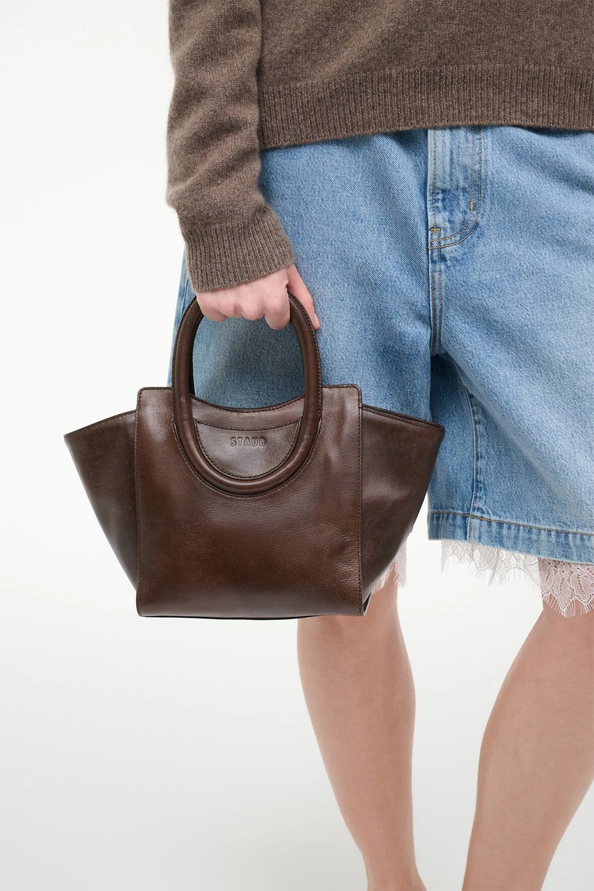MAUDE MINI TOTE | ESPRESSO DISTRESSED sold by STAUD product image thumbnail 4