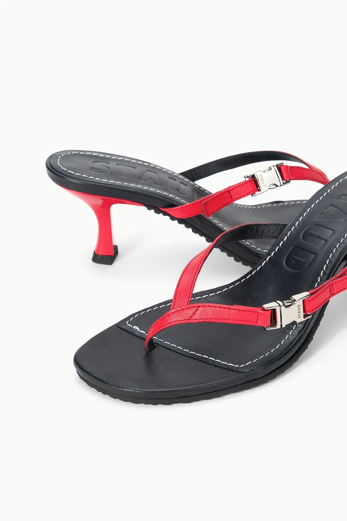 FLYNN KITTEN HEEL | BLACK RED ROSE sold by STAUD product image thumbnail 5