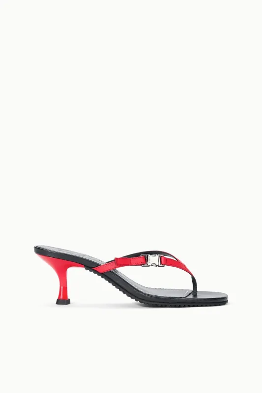 FLYNN KITTEN HEEL | BLACK RED ROSE sold by STAUD
