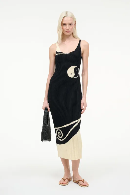 LETA DRESS | BLACK IVORY made by STAUD