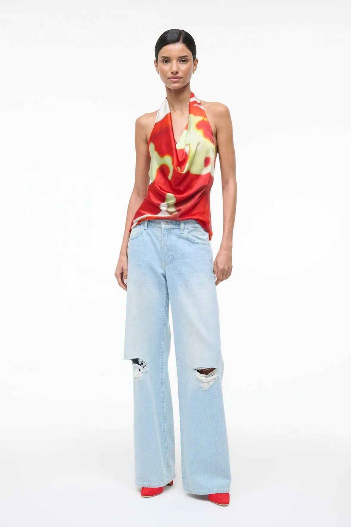 LIORA SILK TOP | RED ZONE sold by STAUD