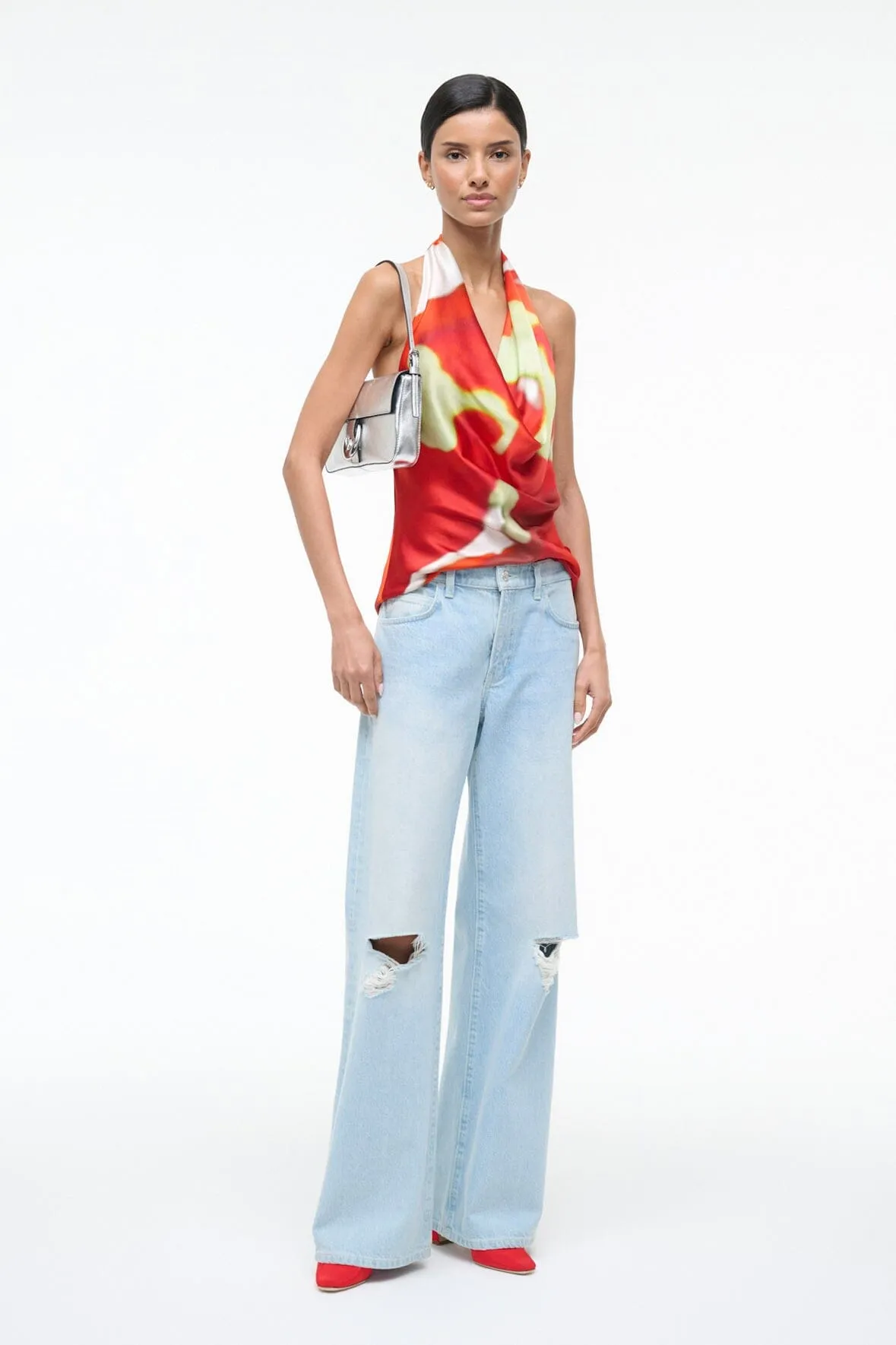 LIORA SILK TOP | RED ZONE sold by STAUD product image thumbnail 5