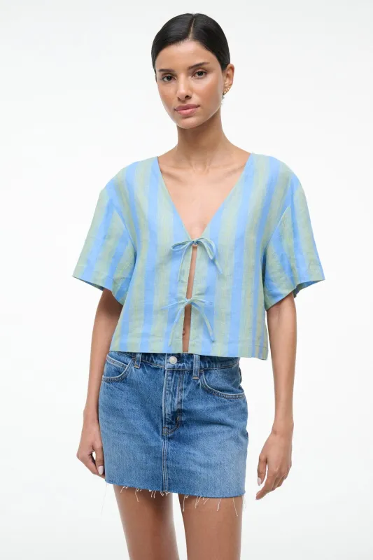 AVA LINEN TOP | SEAPORT STRIPE sold by STAUD