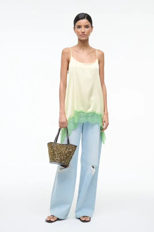 CHLOE SILK CAMI | KEY LIME SPROUT sold by STAUD