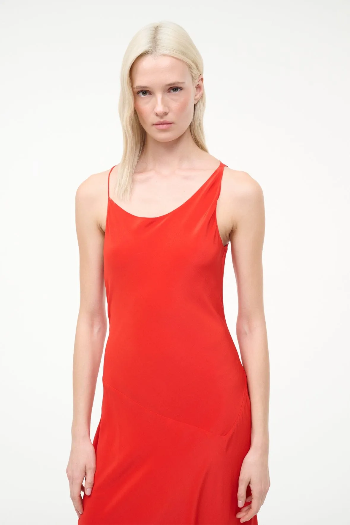 TOLUCA SILK DRESS | RED ROSE sold by STAUD product image thumbnail 3