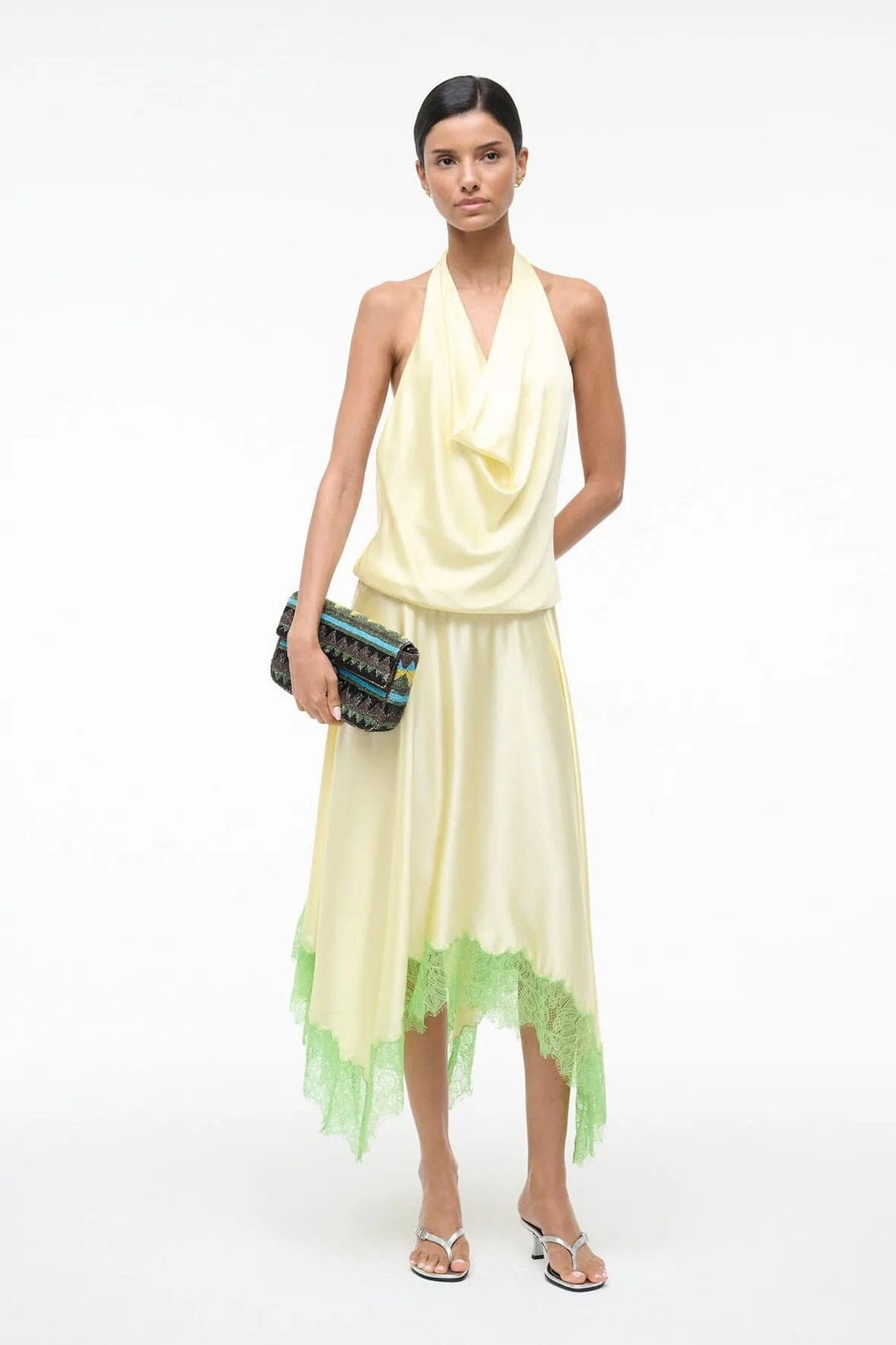 ELIRA SILK DRESS | KEY LIME SPROUT sold by STAUD