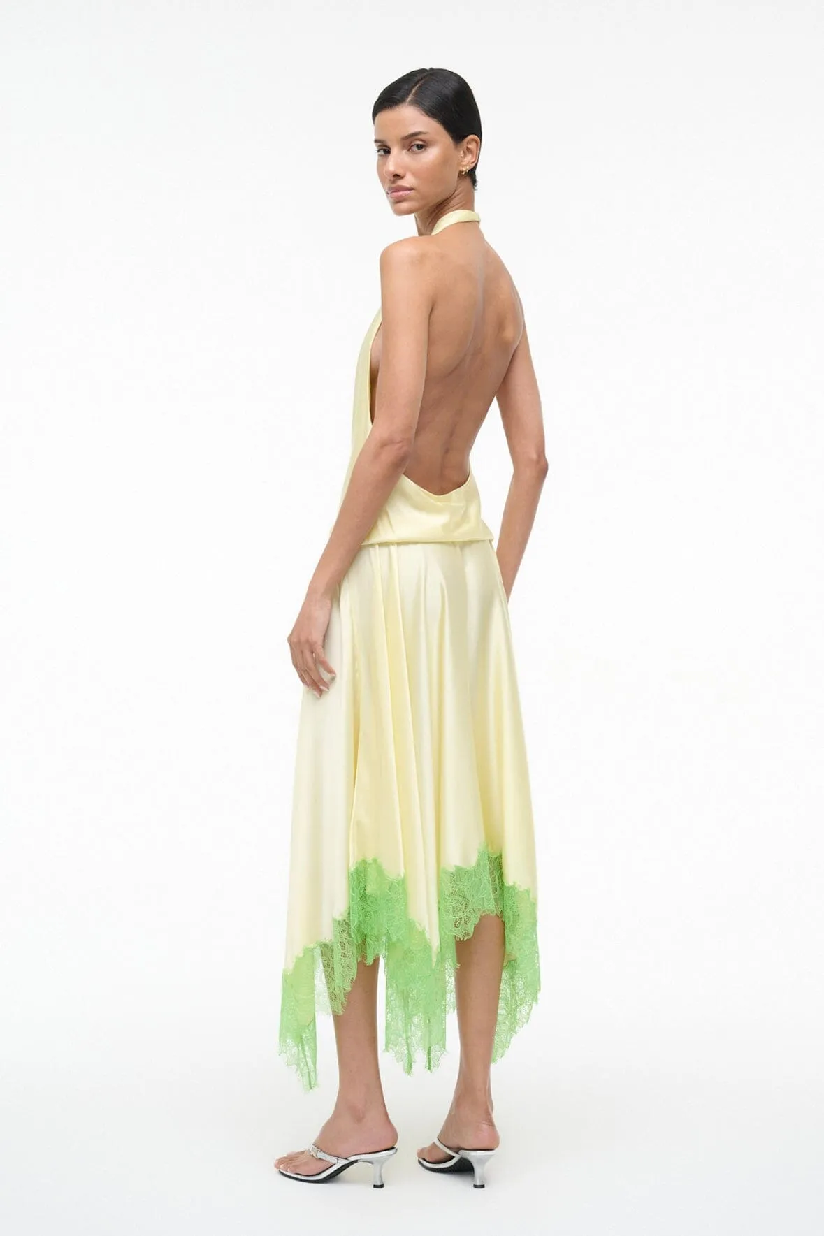 ELIRA SILK DRESS | KEY LIME SPROUT sold by STAUD product image thumbnail 5