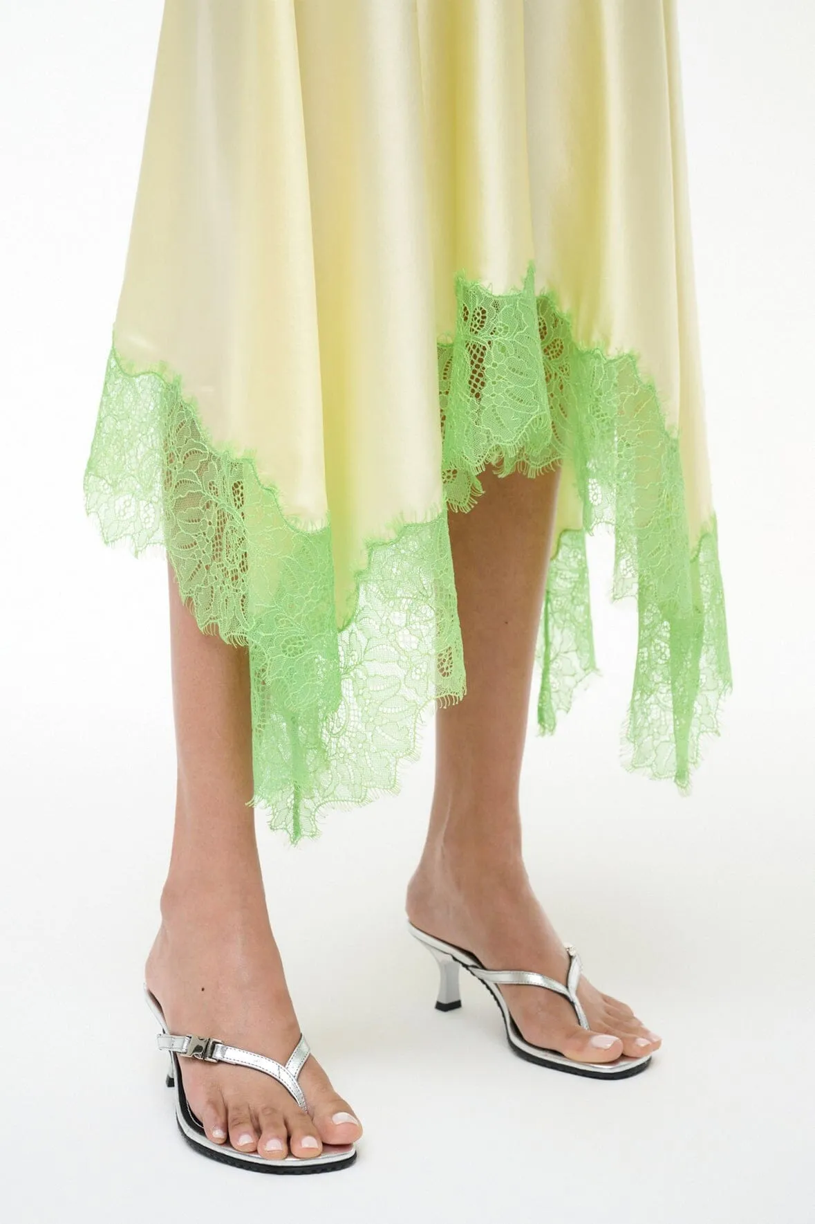 ELIRA SILK DRESS | KEY LIME SPROUT sold by STAUD product image thumbnail 3