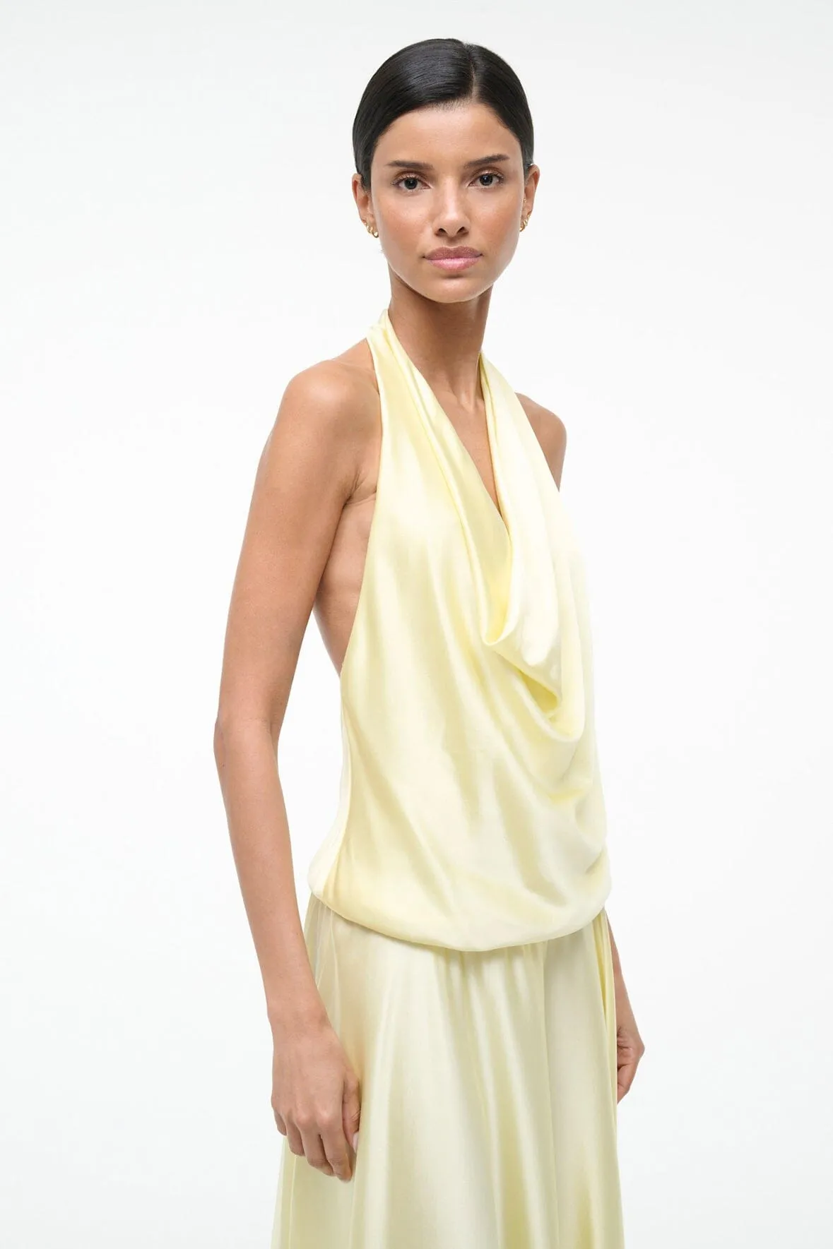 ELIRA SILK DRESS | KEY LIME SPROUT sold by STAUD product image thumbnail 4
