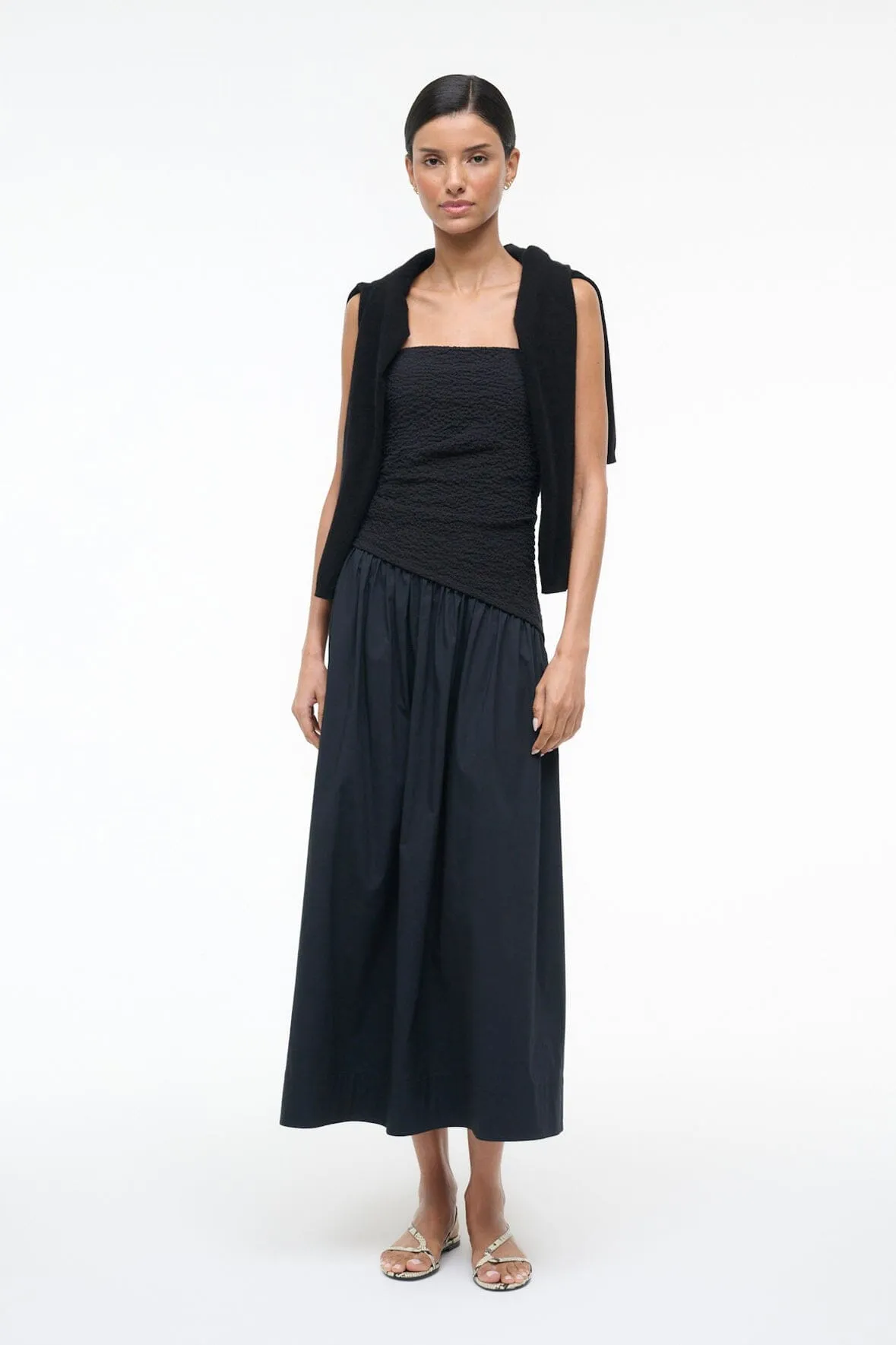 NIA DRESS | BLACK sold by STAUD