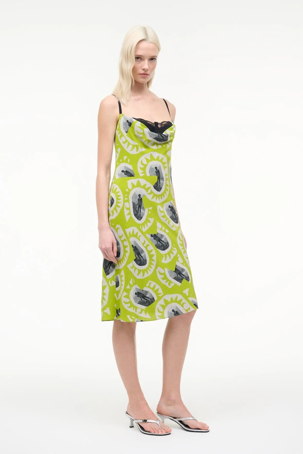 EVANGELINE DRESS | PADDLE OUT CHARTREUSE sold by STAUD product image thumbnail 4