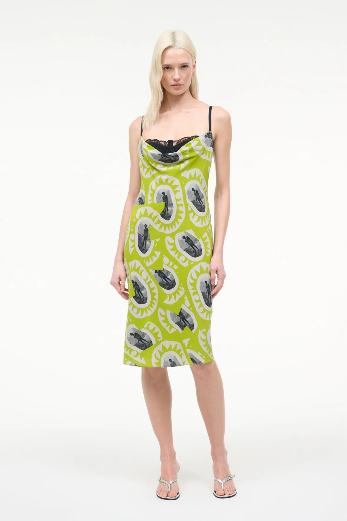 EVANGELINE DRESS | PADDLE OUT CHARTREUSE sold by STAUD