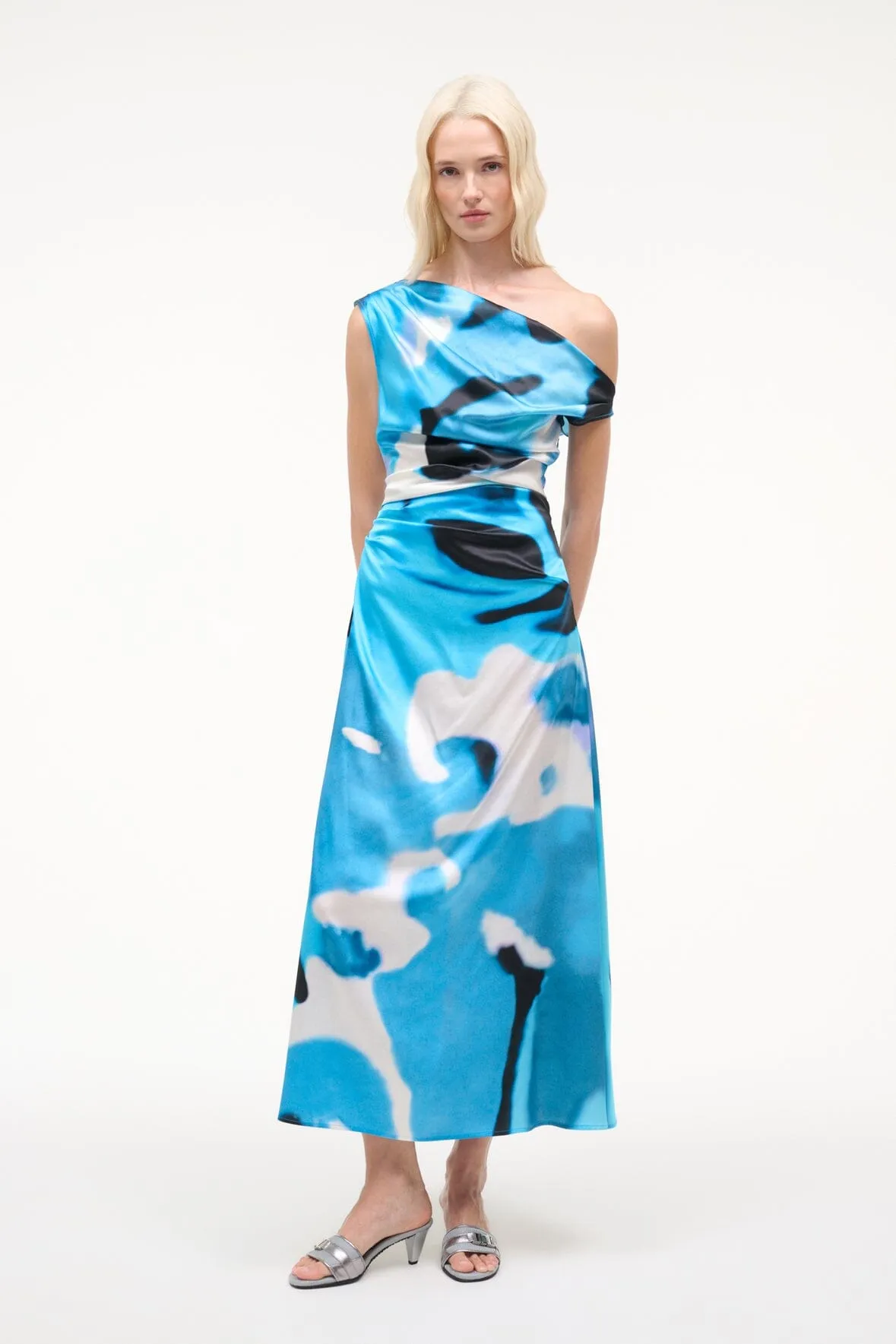 PHARE SILK DRESS | BLUE HAZE sold by STAUD