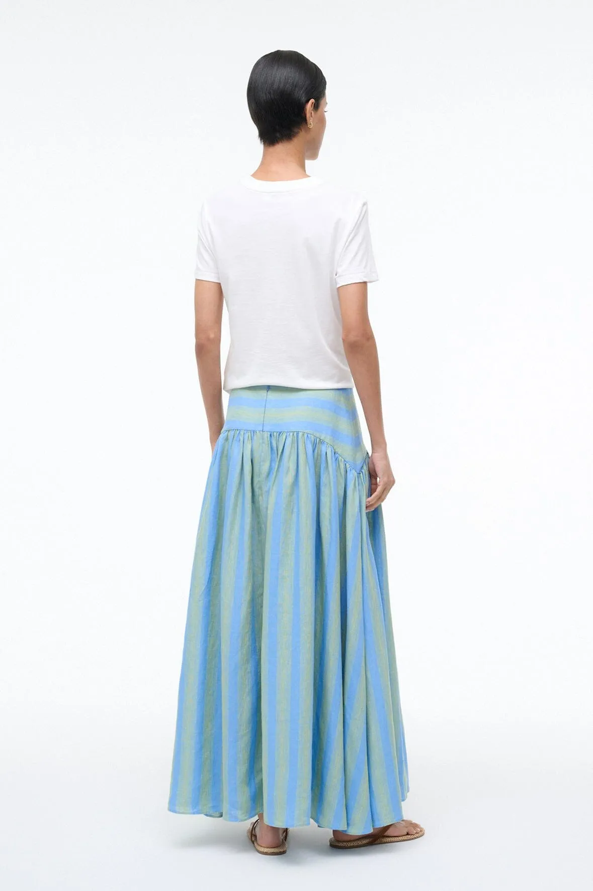 PROCIDA LINEN SKIRT | SEAPORT STRIPE sold by STAUD product image thumbnail 3