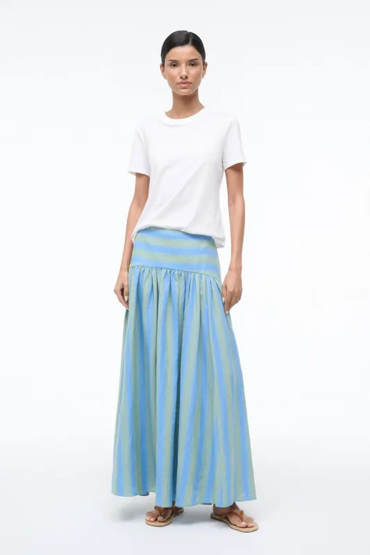 PROCIDA LINEN SKIRT | SEAPORT STRIPE sold by STAUD