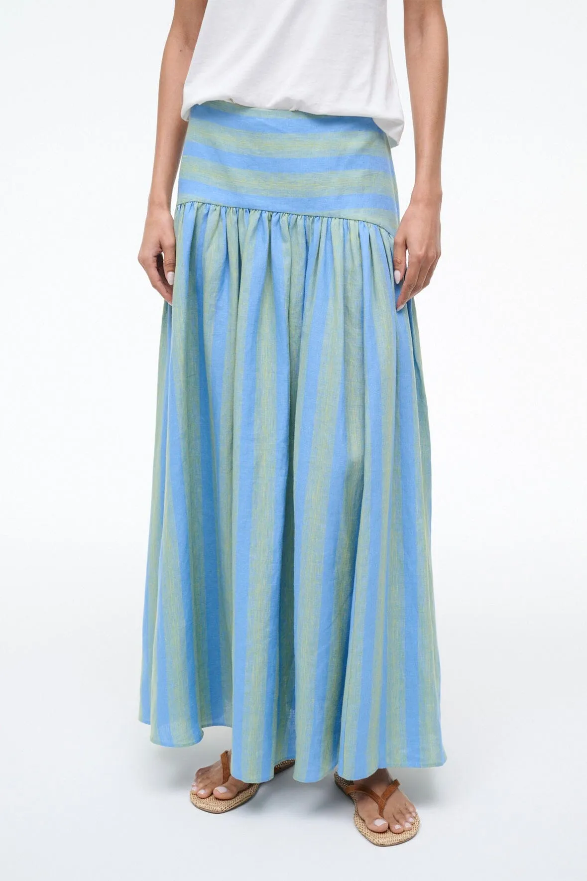 PROCIDA LINEN SKIRT | SEAPORT STRIPE sold by STAUD product image thumbnail 2