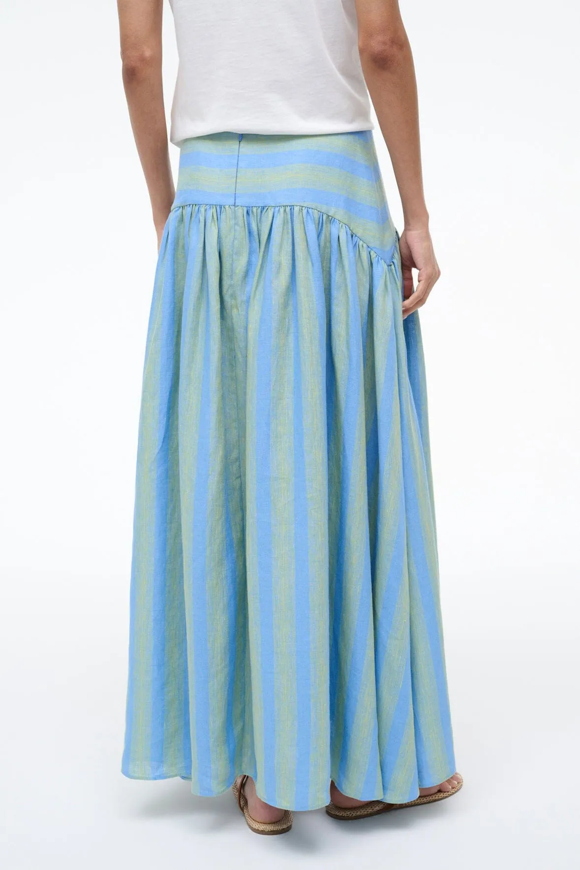 PROCIDA LINEN SKIRT | SEAPORT STRIPE sold by STAUD product image thumbnail 4