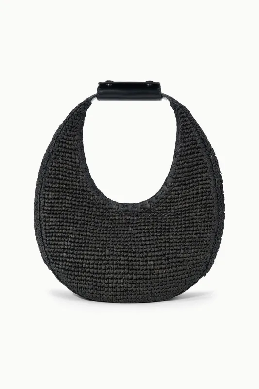 MOON RAFFIA BAG | BLACK RAFFIA made by STAUD