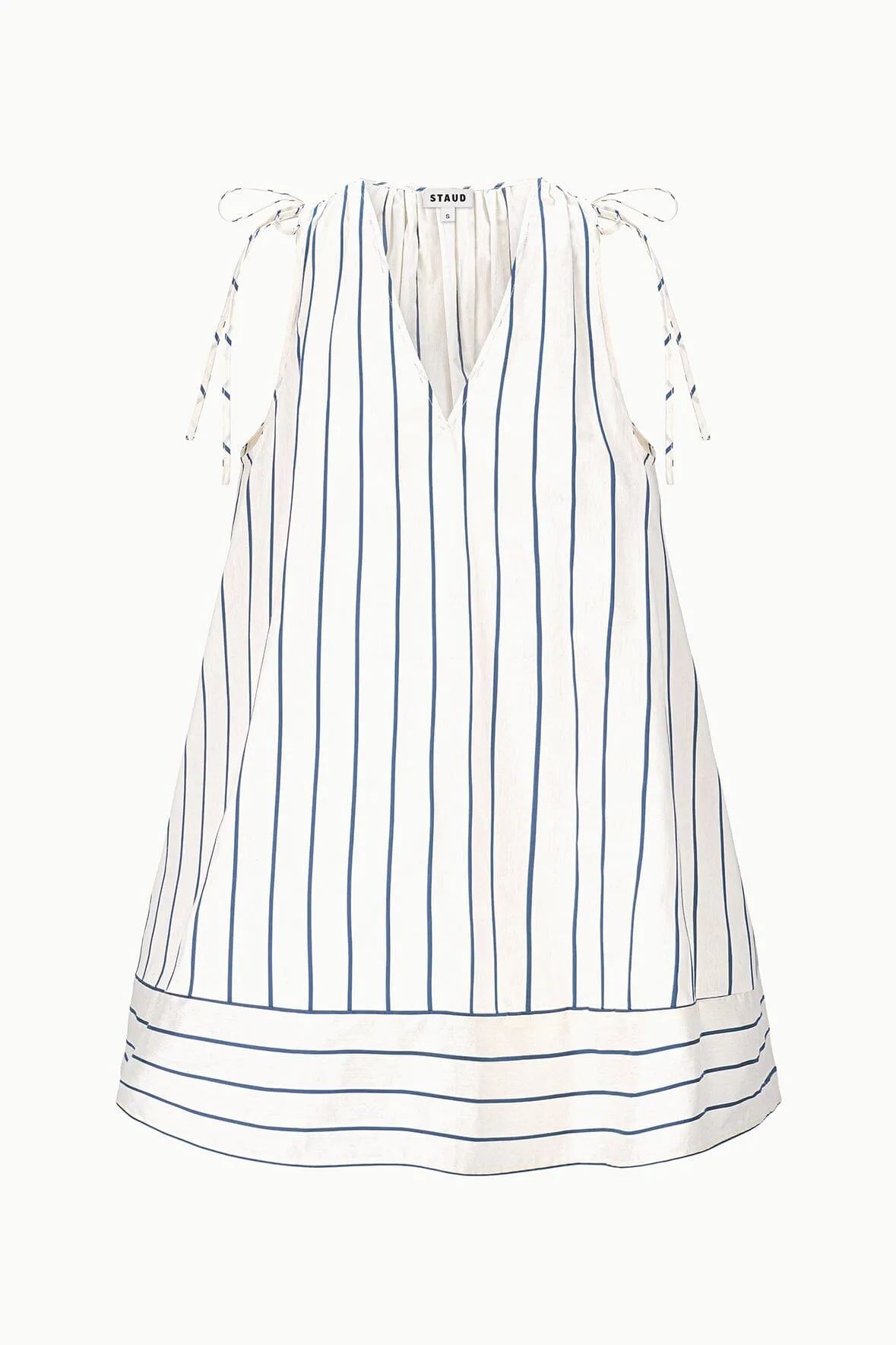 ELENA DRESS | ECRU NAVY STRIPE sold by STAUD product image thumbnail 4