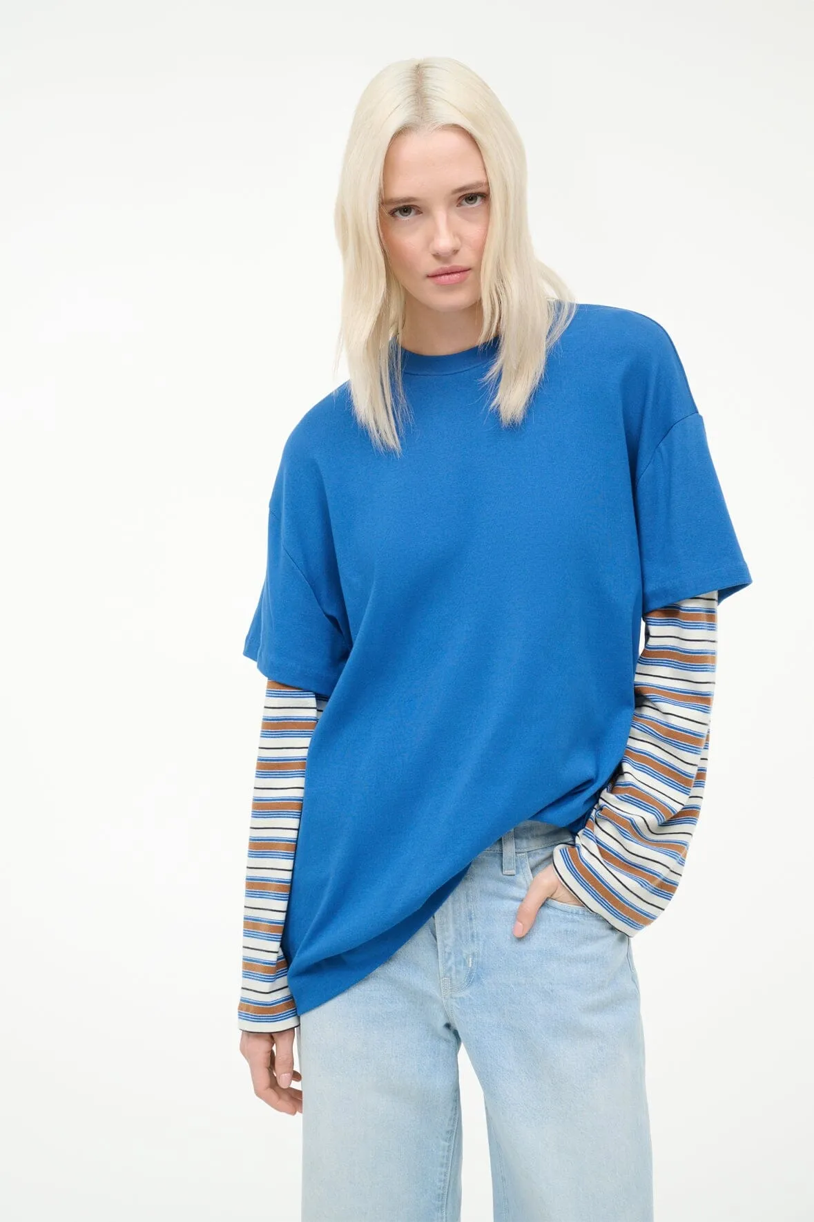 WILLIAM TEE | BLUE MOJAVE STRIPE sold by STAUD product image thumbnail 2