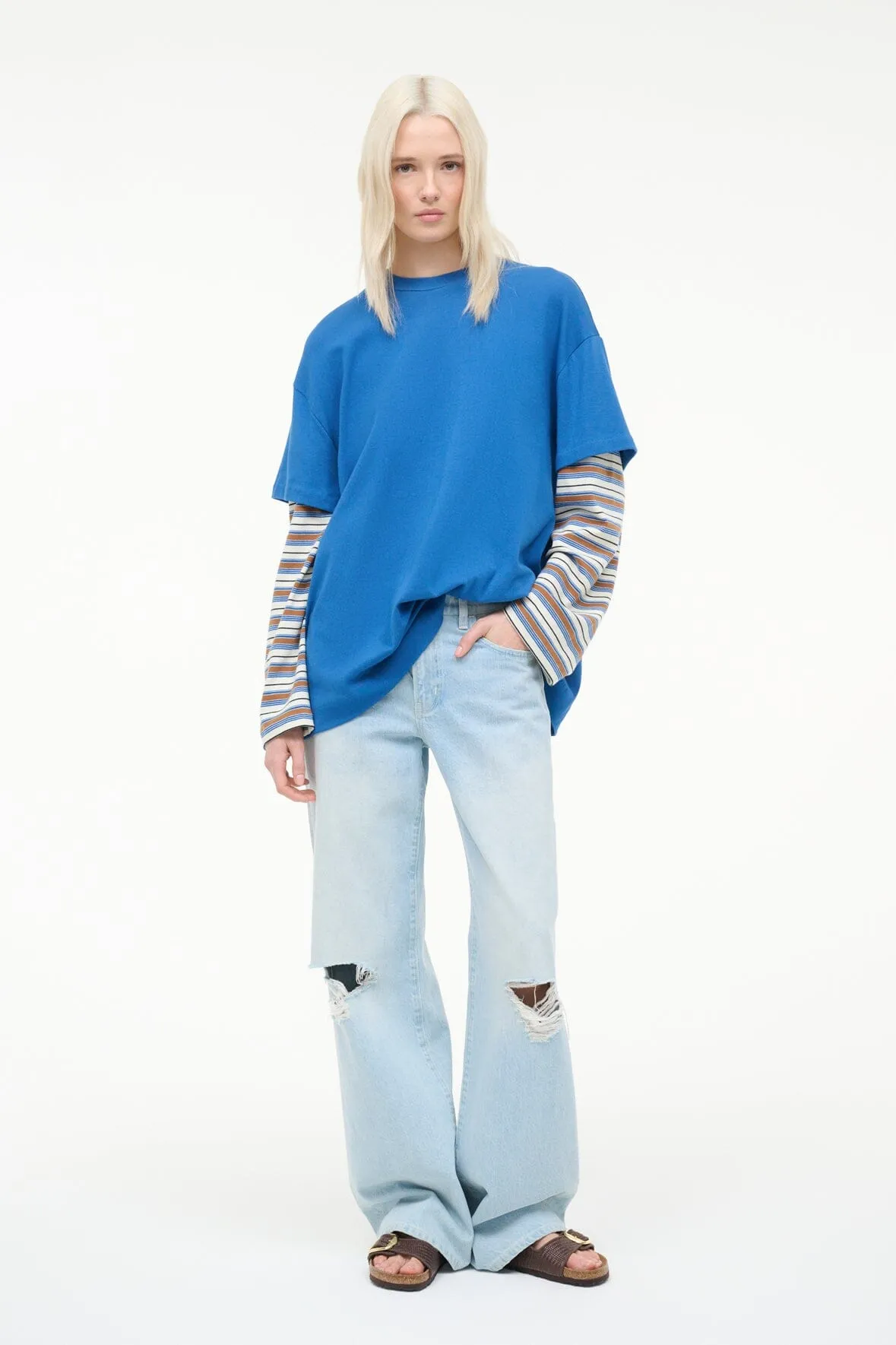 WILLIAM TEE | BLUE MOJAVE STRIPE sold by STAUD product image thumbnail 4